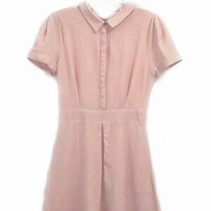 Free People Light salmon Pink Dress with button collar.